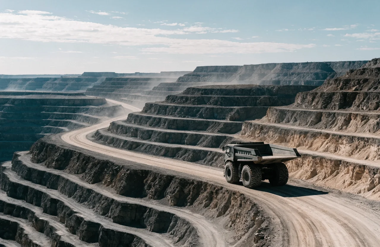 Haul truck operating in a modern open-pit mine