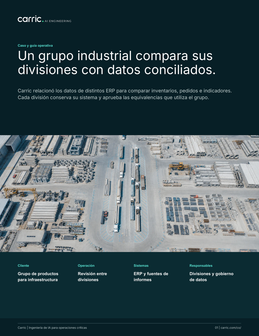 Portada del caso y la guía para conciliar datos entre divisiones